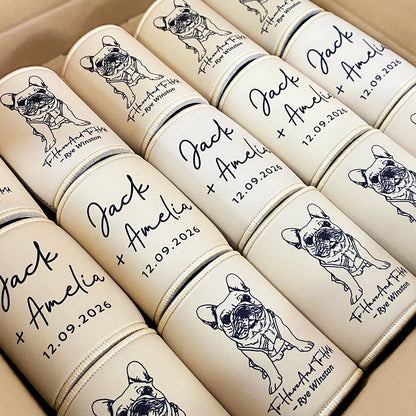 Custom Dog Drawing Can Coolers